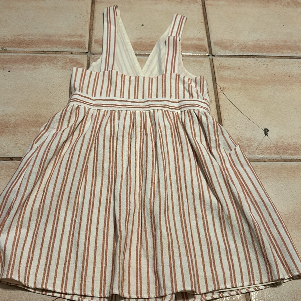 Zara TRF Collection Stripe Jumper Dress Linen medium Women flaws see pics - Picture 7 of 8